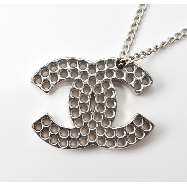 Chanel Coco Mark CC Perforated Silver