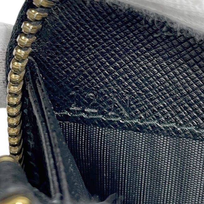 Prada Round Zipper Long Wallet Black NERO 1ml506 Excellent Condition