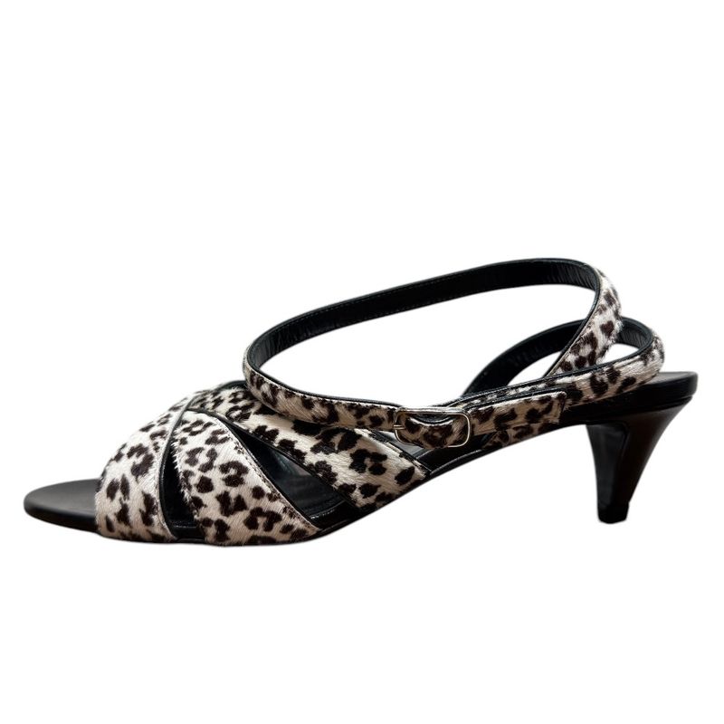 Unused Celine Animal Print Halaco Low Heel Sandals 36.5 Equivalent To 23.5cm
