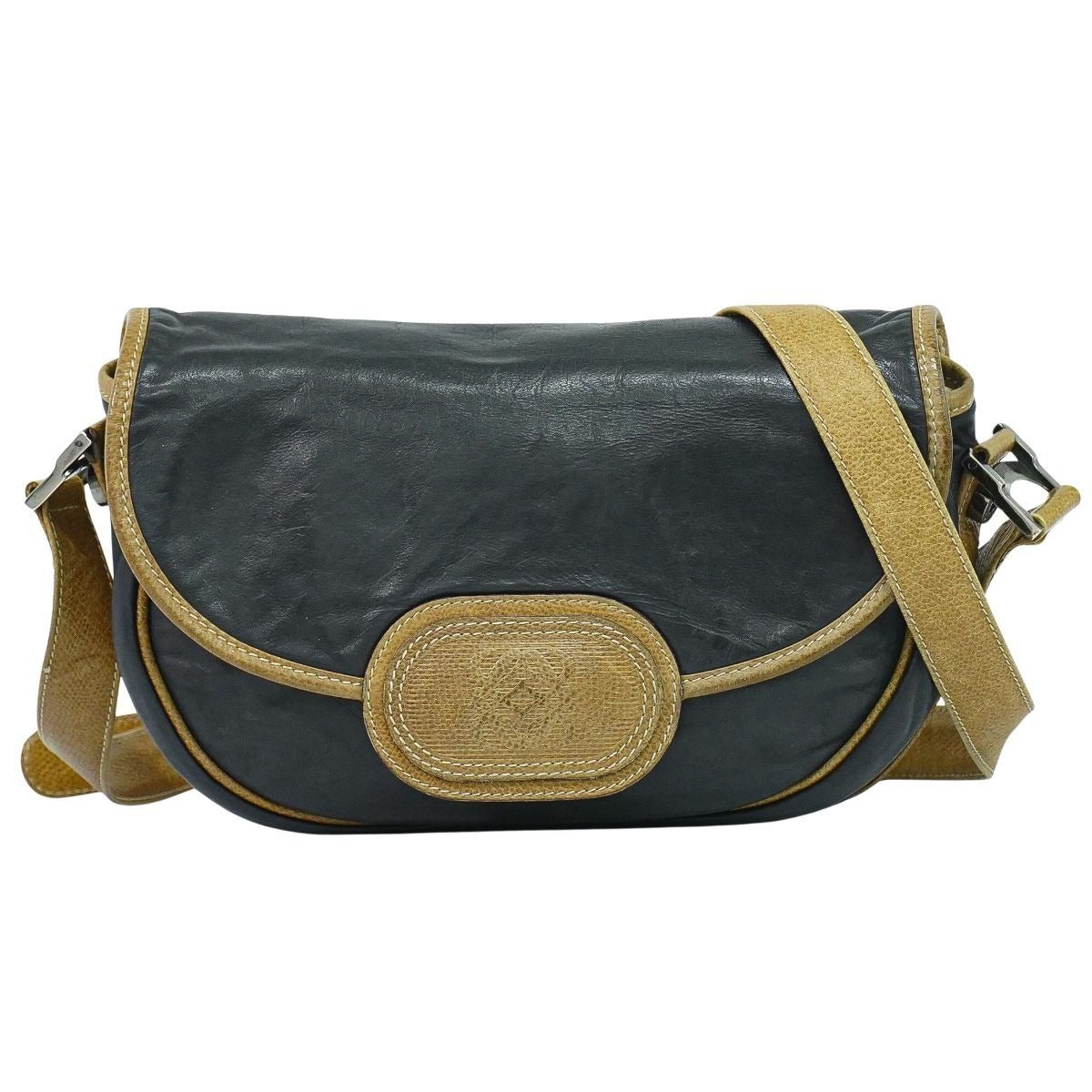 Loewe Anagram Shoulder Bag Pochette Leather Black Outside