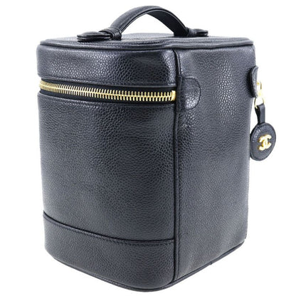 Chanel Vanity Coco Mark Caviar Skin Black Ladies Handbag