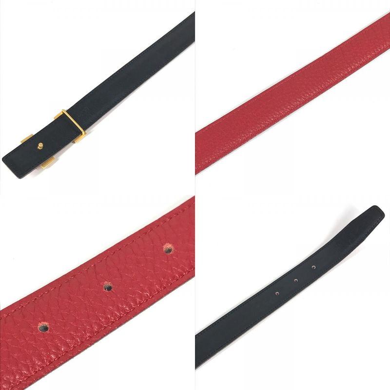 Hermes Belt H Belt H Belt Constance Leather Red And Black