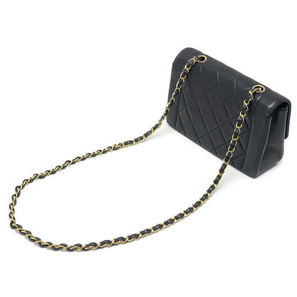 Chanel Matelasse Chain Shoulder Bag Diana Flap 22 Black