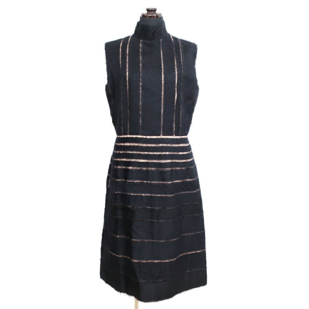 Fendi Dress Silk Black Listed 40 Sleeveless Skirt