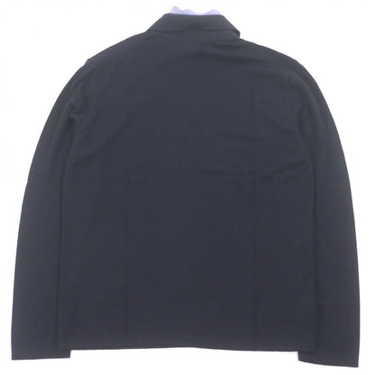 Hermes Cashmere Cowhide Half Zip Docking Design Lightweight Knit Polo — view 3