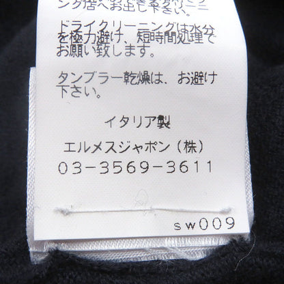 Hermes Cashmere Cowhide Half Zip Docking Design Lightweight Knit Polo — view 7