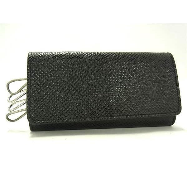 Louis Vuitton Key Case Taiga Multicles 4 Ardoise Leather Silver