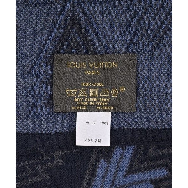 Louis Vuitton Scarf Wool Blue Navy X Gray — view 4