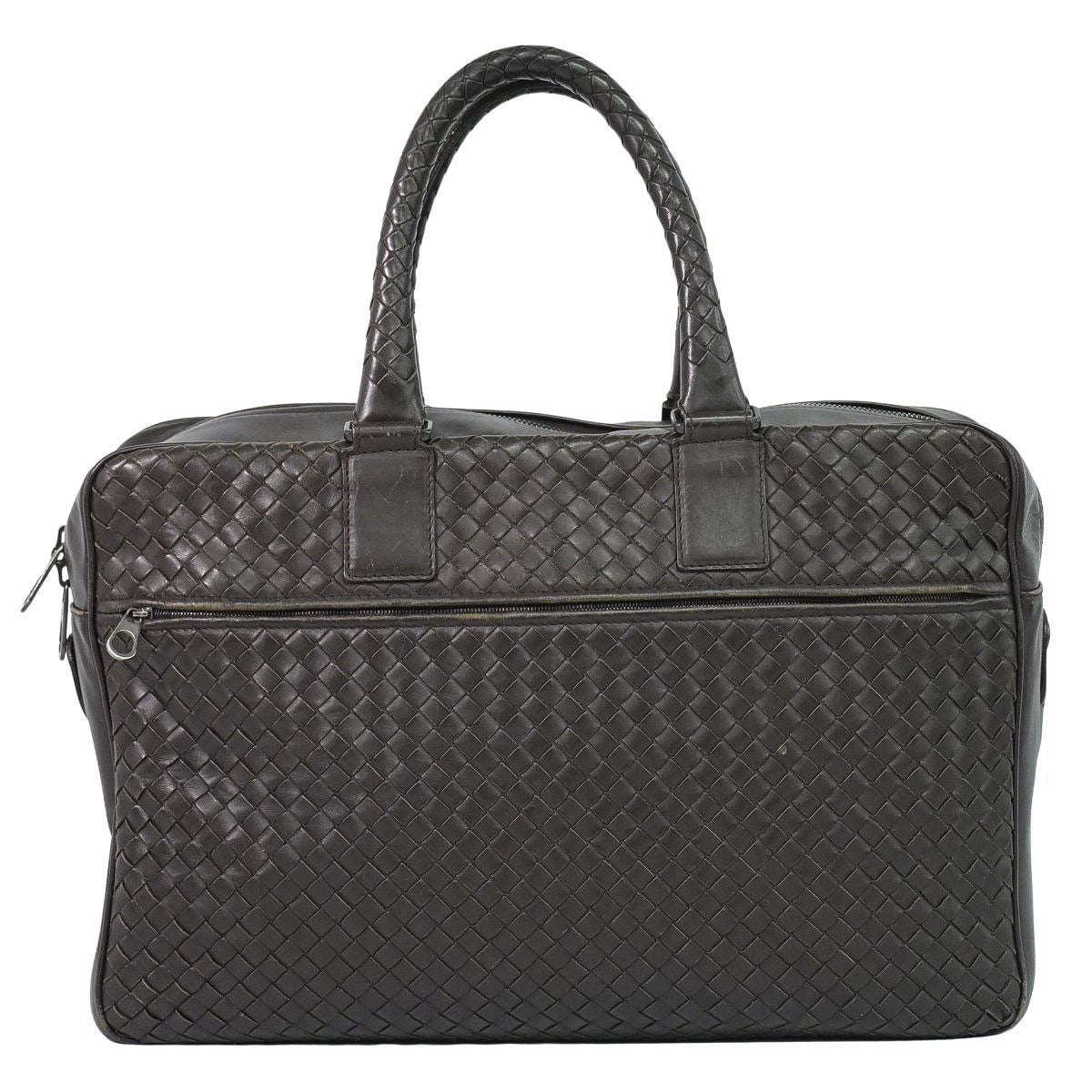 Bottega Veneta Intrecciato Business Bag Handbag Leather Brown Outside
