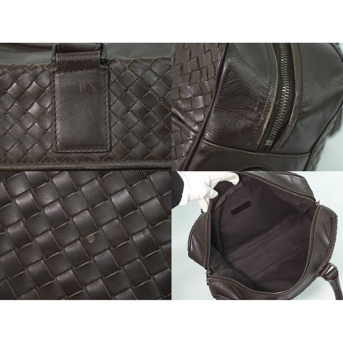 Bottega Veneta Intrecciato Business Bag Handbag Leather Brown Outside — view 7