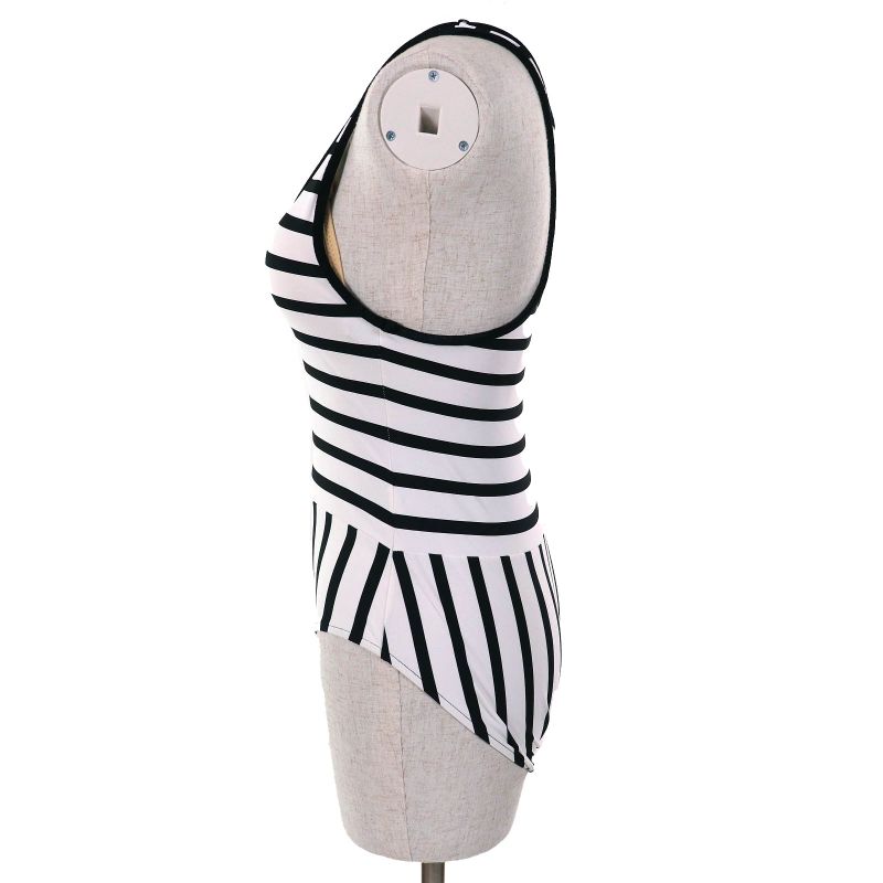 CHANEL 22C P71948 Coco Mark Strap Pattern Swimwear Swimsuit Dress White Black