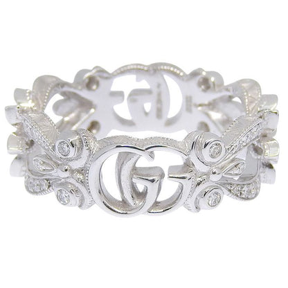 Gucci Flora Motif Diamond Ring 18K White Gold 750 White Gold Diamond #8