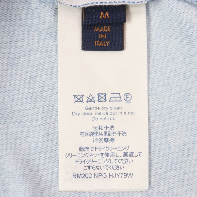 Louis Vuitton 20AW 100% Cotton Cloud Print Crew Neck LV Logo Short Sleeve Blue