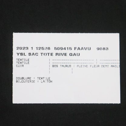  Saint Laurent Paris 509415 Rive Gauche Logo Canvas Leather Tote Bag Beige