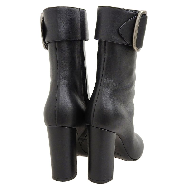 Saint Laurent 2020 Item 529330 Leather Belted Short Ankle Boots 36.5 23-23.5cm