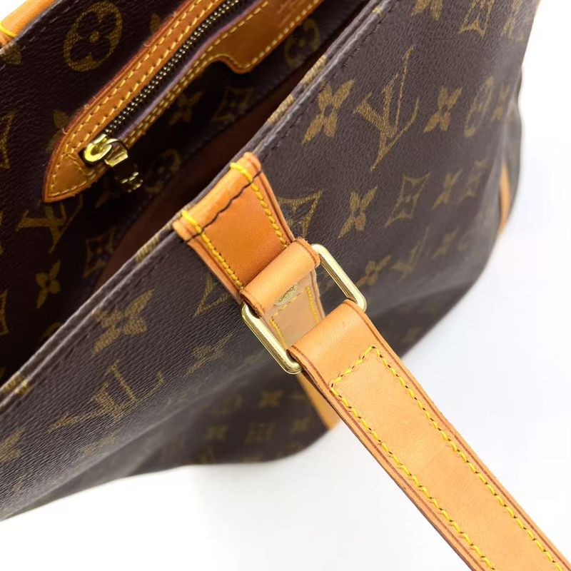 Louis Vuitton Sac Shopping Monogram Leather X PVC Brown Tote Bag Gold M51108