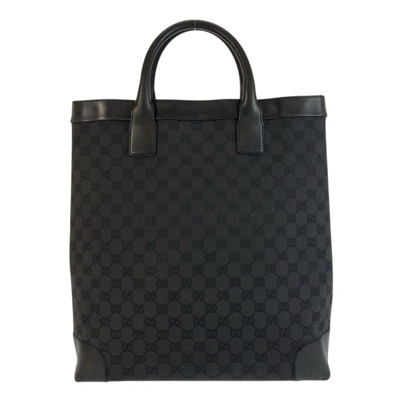 Gucci Black GG Canvas Leather 33889 Tote Bag