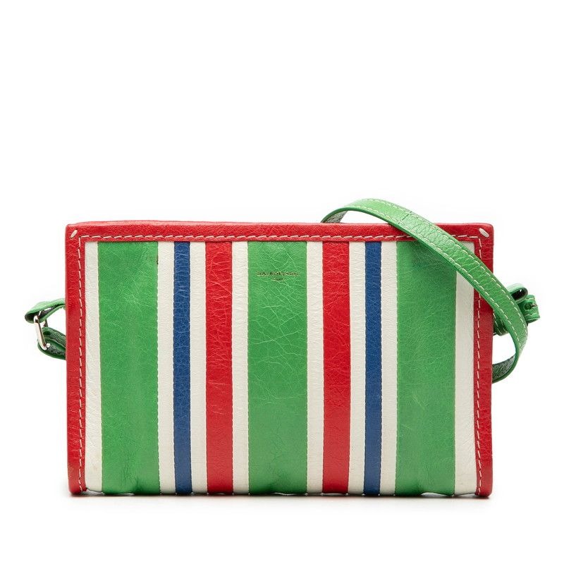 Balenciaga Bazaar Pochette Multicolor Leather Shoulder Bag