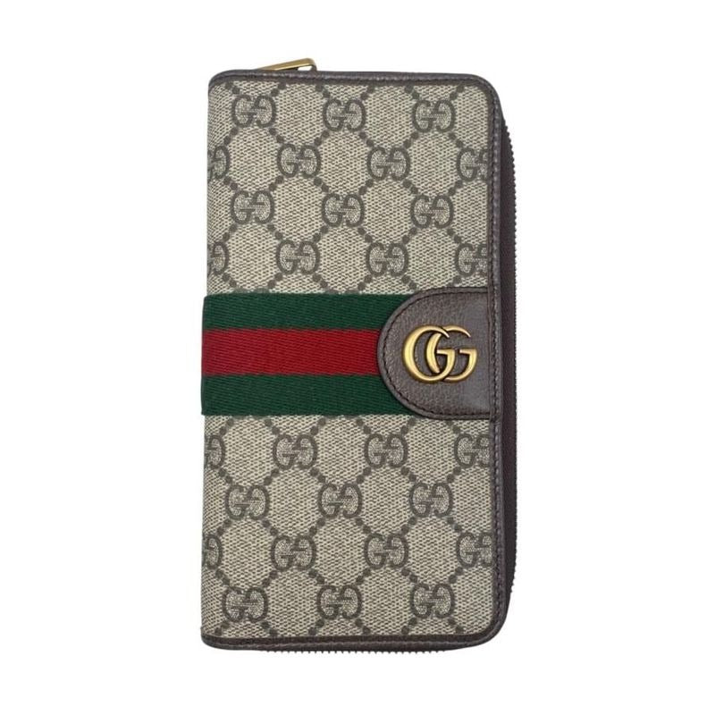 Gucci Bi-Fold Long Wallet Ophidia Zip-Around GG Pattern Double