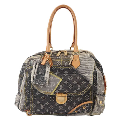 Louis Vuitton Monogram Denim Patchwork Bowie Hand Bag Black