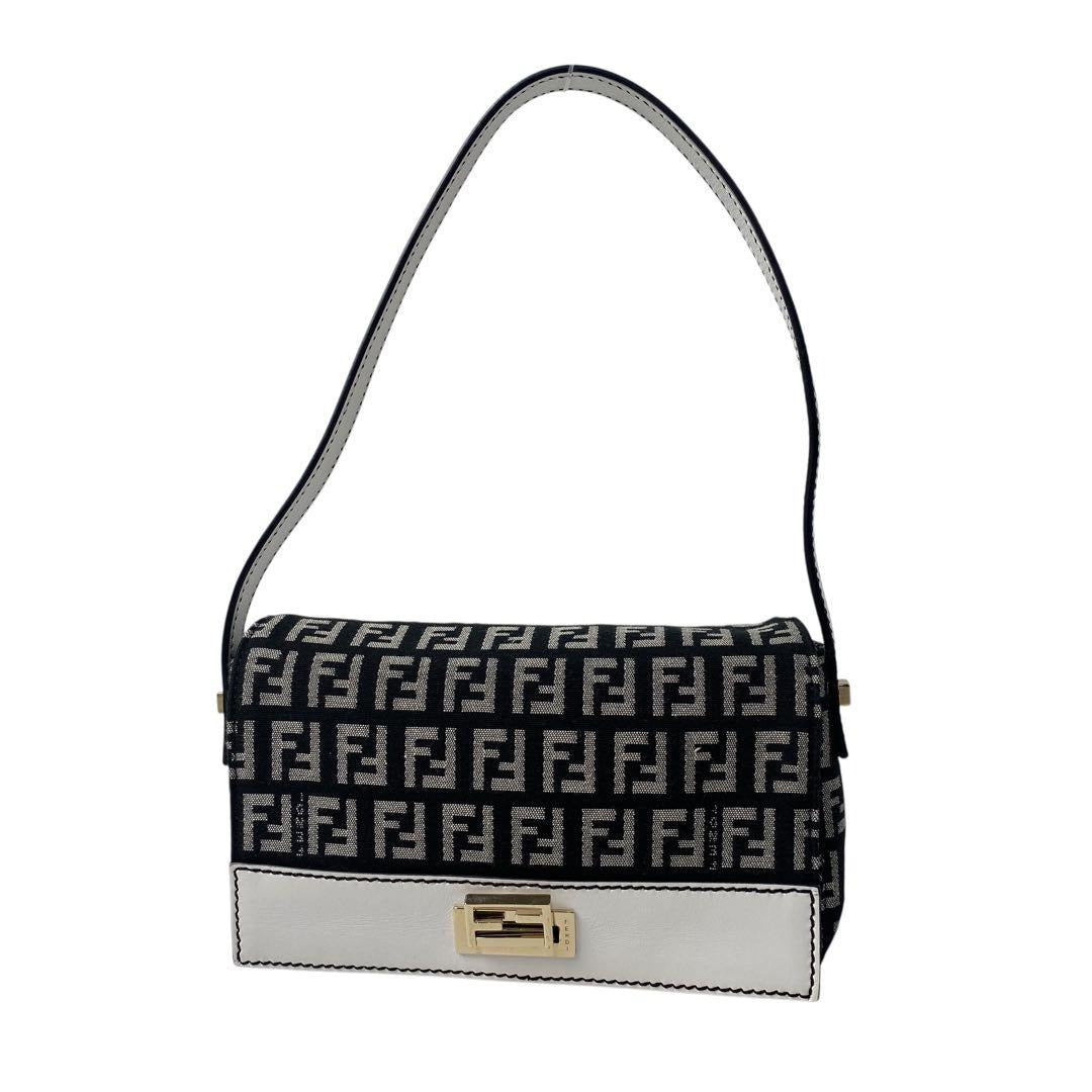 Fendi Zucca Pattern Mini Handbag Canvas Leather