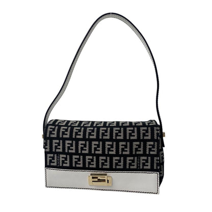 Fendi Zucca Pattern Mini Handbag Canvas Leather