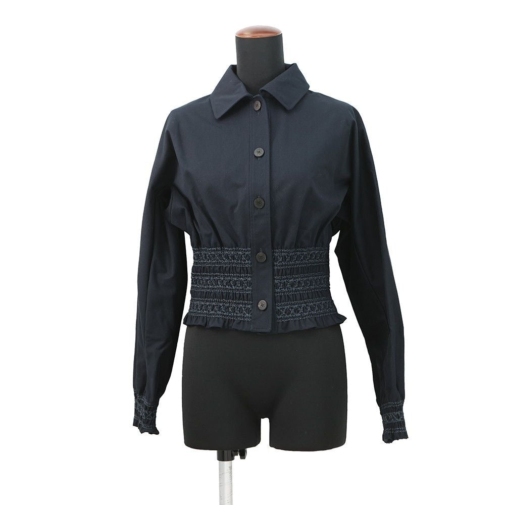 Hermes Jacket Veste Taille Brodee a Smocks Shirt Cotton 34