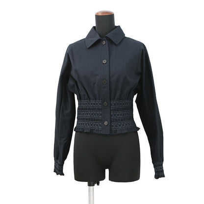 Hermes Jacket Veste Taille Brodee a Smocks Shirt Cotton 34