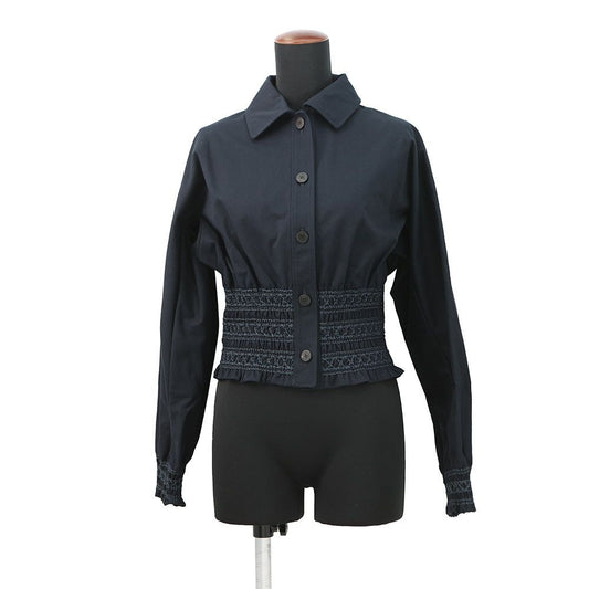 Hermes Jacket Veste Taille Brodee a Smocks Shirt Cotton 34