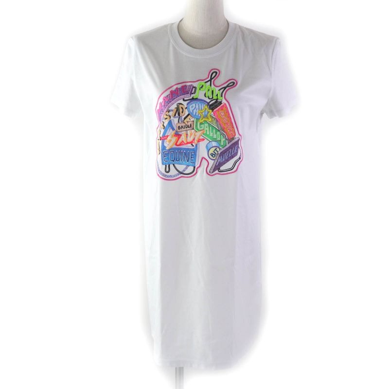 Hermes 23 SS 100% Cotton Chevaloscope Print Embroidery Crew Neck Short Sleeve