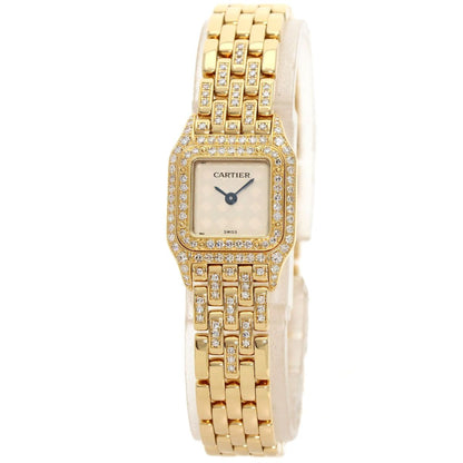 Cartier Mini Panther Double Bezel Diamond Watch 18K Yellow Gold