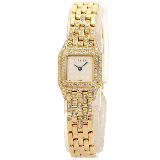 Cartier Mini Panther Double Bezel Diamond Watch 18K Yellow Gold