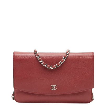 Chanel Chain Shoulder Bag Pink Caviar Leather