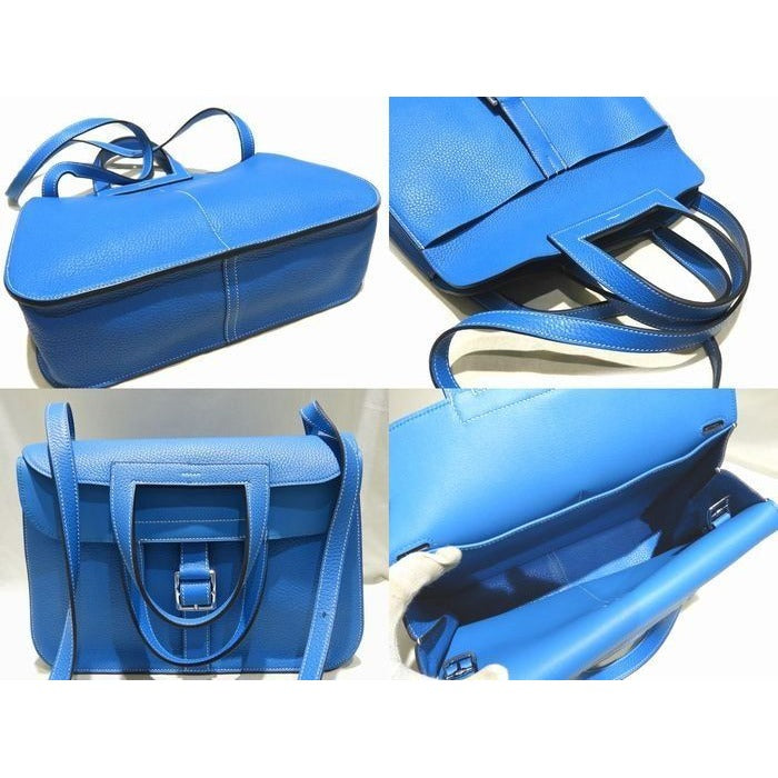 Hermes 2-way Shoulder Bag Arsan 31 Engraved A Blue Frida Taurillon Cles Mans — view 2