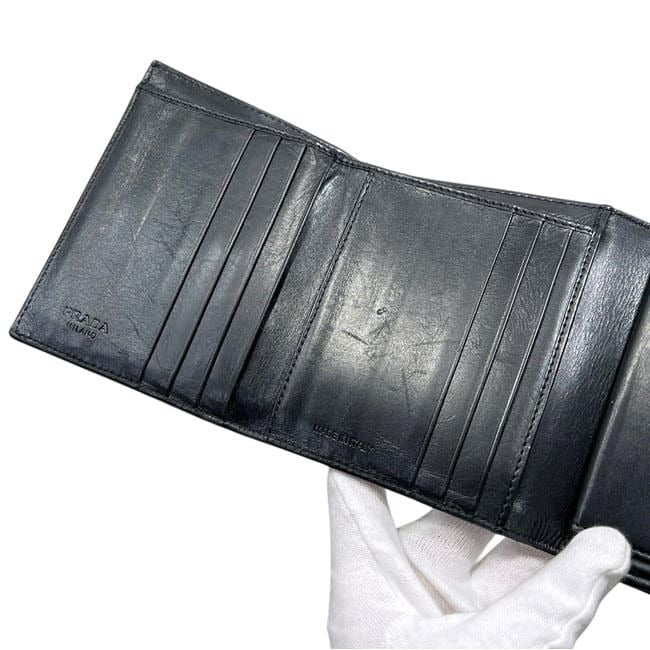 Prada Trifold Wallet Black Nero Compact Patent Leather — view 5
