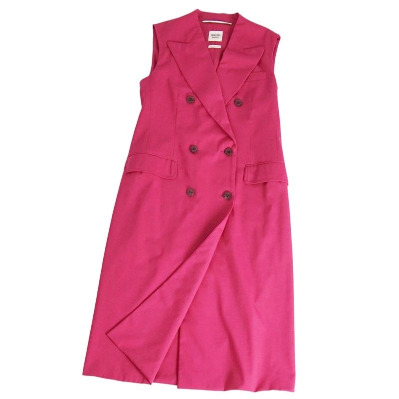 Hermes Coat Long Gilet Sleeveless Wool Serie