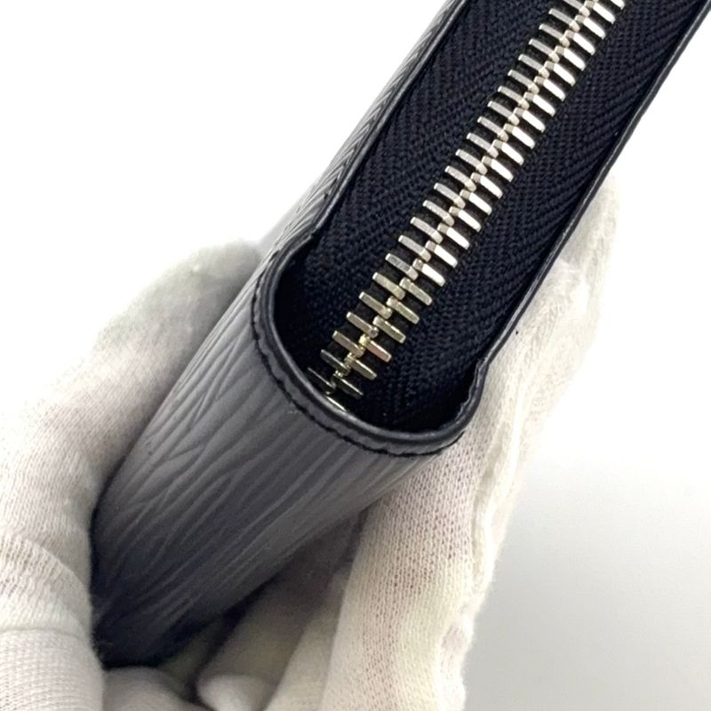 Louis Vuitton Zippy Wallet Epi Noir Black Leather Black Round Zipper Long