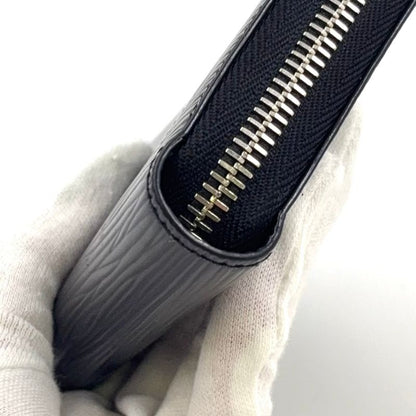 Louis Vuitton Zippy Wallet Epi Noir Black Leather Black Round Zipper Long