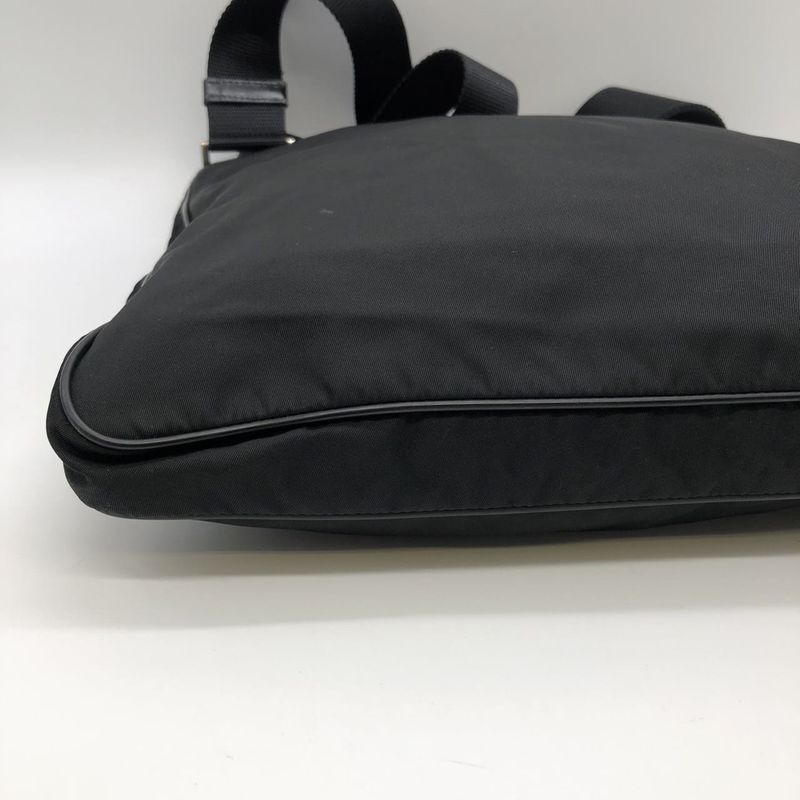 Prada Shoulder Bag Nylon Leather Black Ladies Men Fashion Vintage