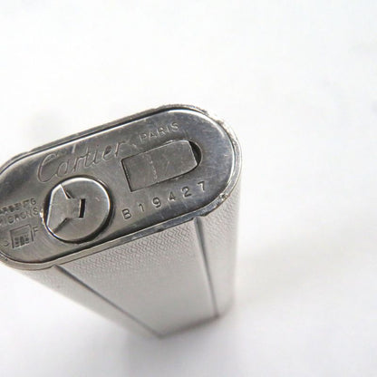 Cartier Allover Pattern Oval Form Roller Lighter Silver Men's
