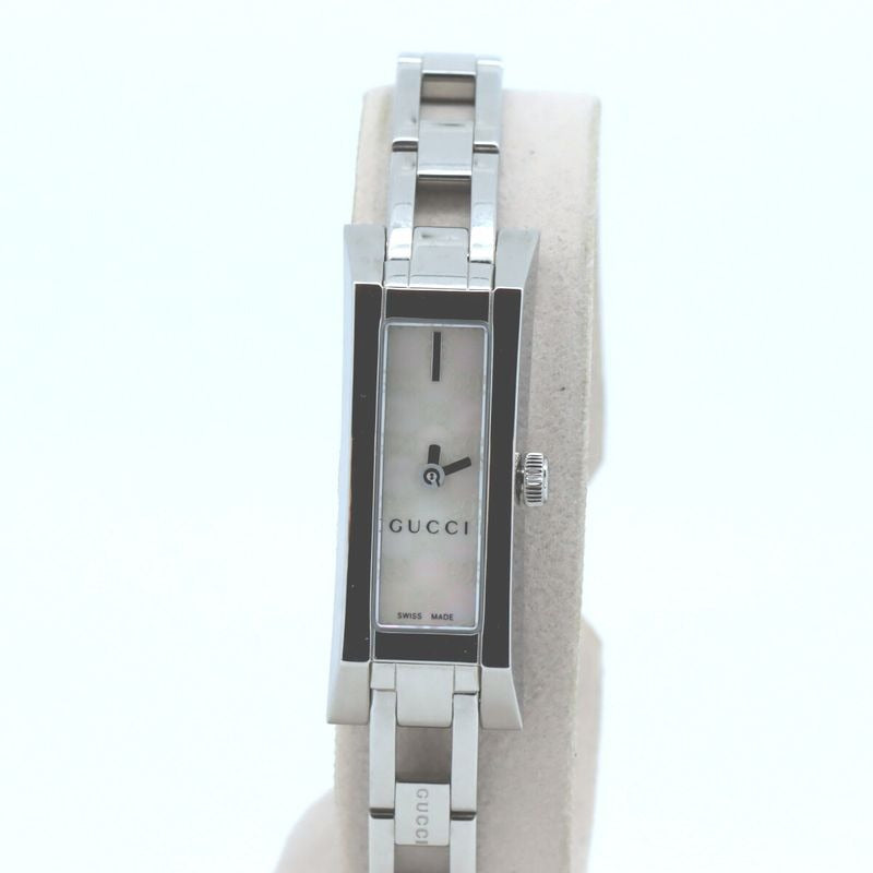 Gucci G-link Watch Stainless Steel Quartz White Shell And Pink Dial