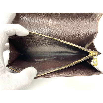 Louis Vuitton Damier Pochette Porte Monnaie Cles Di Long Wallet Brown — view 12