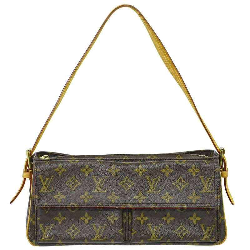 Louis Vuitton Cite MM Monogram Shoulder Bag Handbag Brown