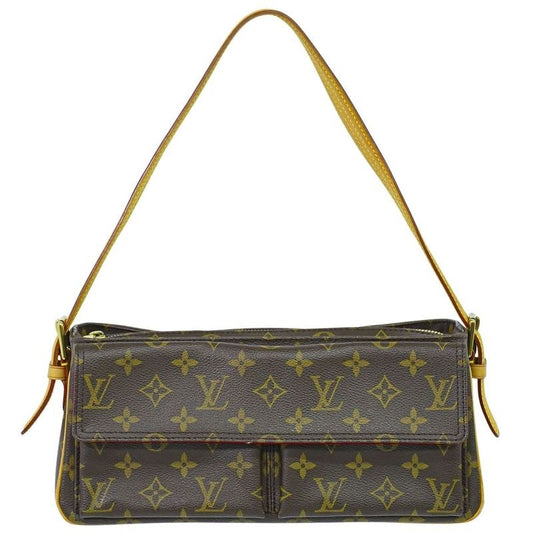 Louis Vuitton Cite MM Monogram Shoulder Bag Handbag Brown