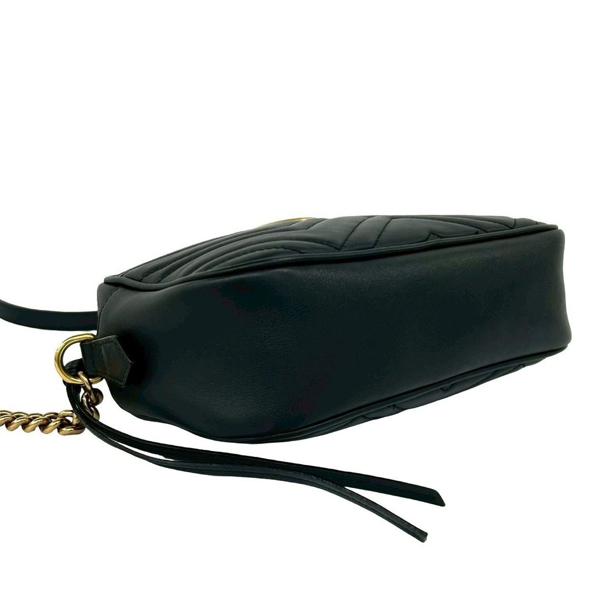Gucci GG Marmont Small Logo Quilted Leather Shoulder Bag Black — view 7