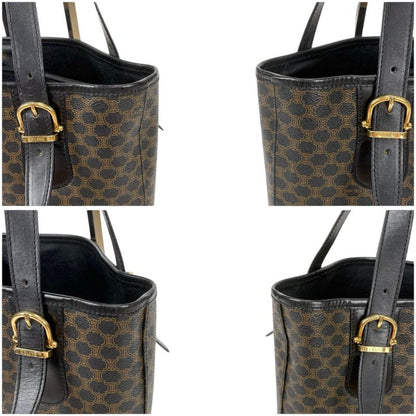 Celine Mini Tote Bag Black Macadam Pvcleather Bucket Shape Bucket
