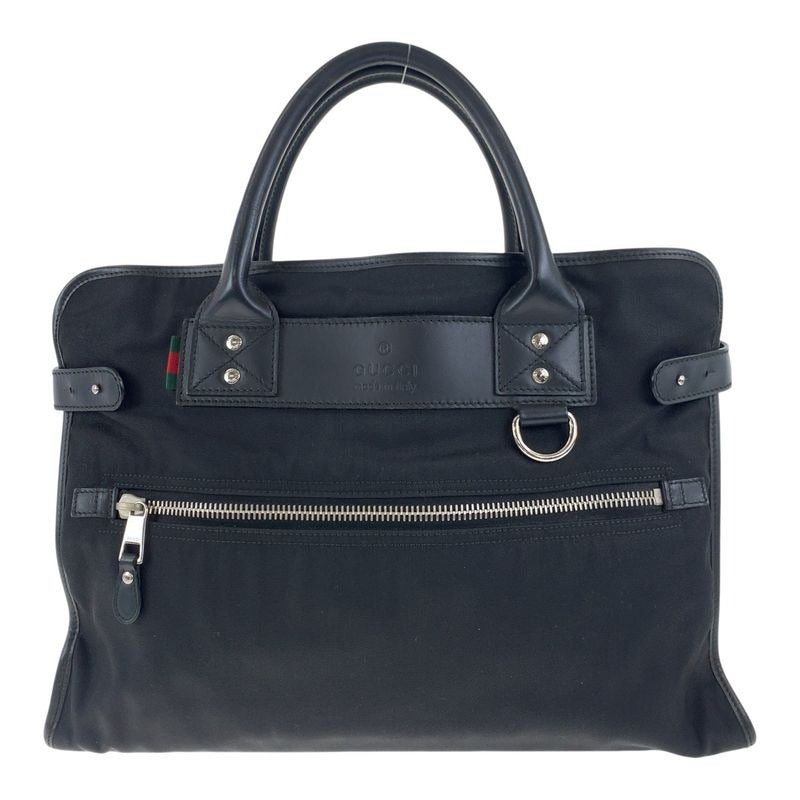 Gucci Sherry Line Black Silver Hardware Nylon Business Bag Handbag Men