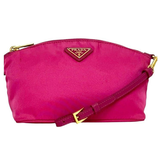 Prada Pouch Case Tessuto 58 M 224 Nylon Pink Triangle Plate