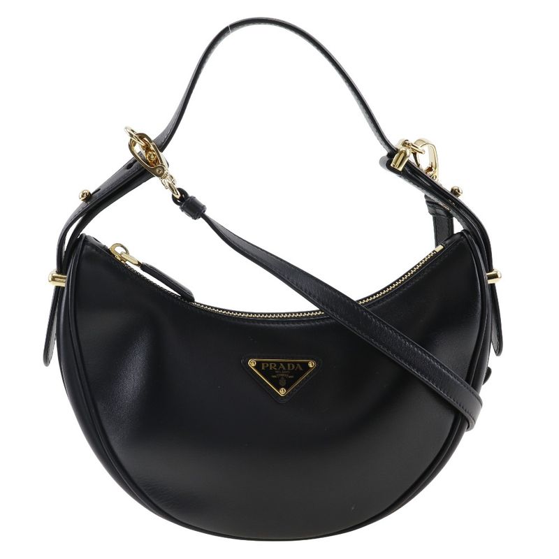 Prada ARCE 2WAY Shoulder 1bc194 Calf Black NERO Women's Shoulder Bag