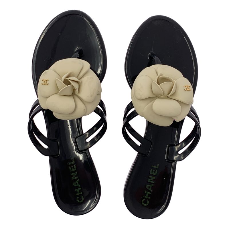 Chanel | Camellia Corsage Coco Mark Flip Flops